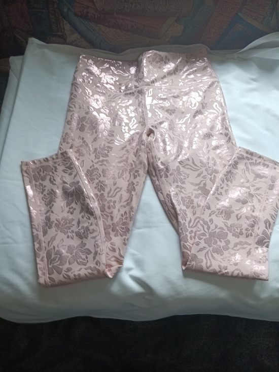 & Other Stories Denim - Womens Shiny Floral Print Leggings - Pink